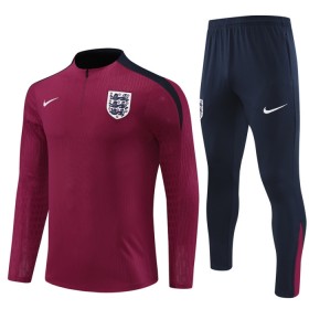 Inglaterra Niño Sudadera De Entrenamiento 2024-25 Cuarto-Cremallera Roja